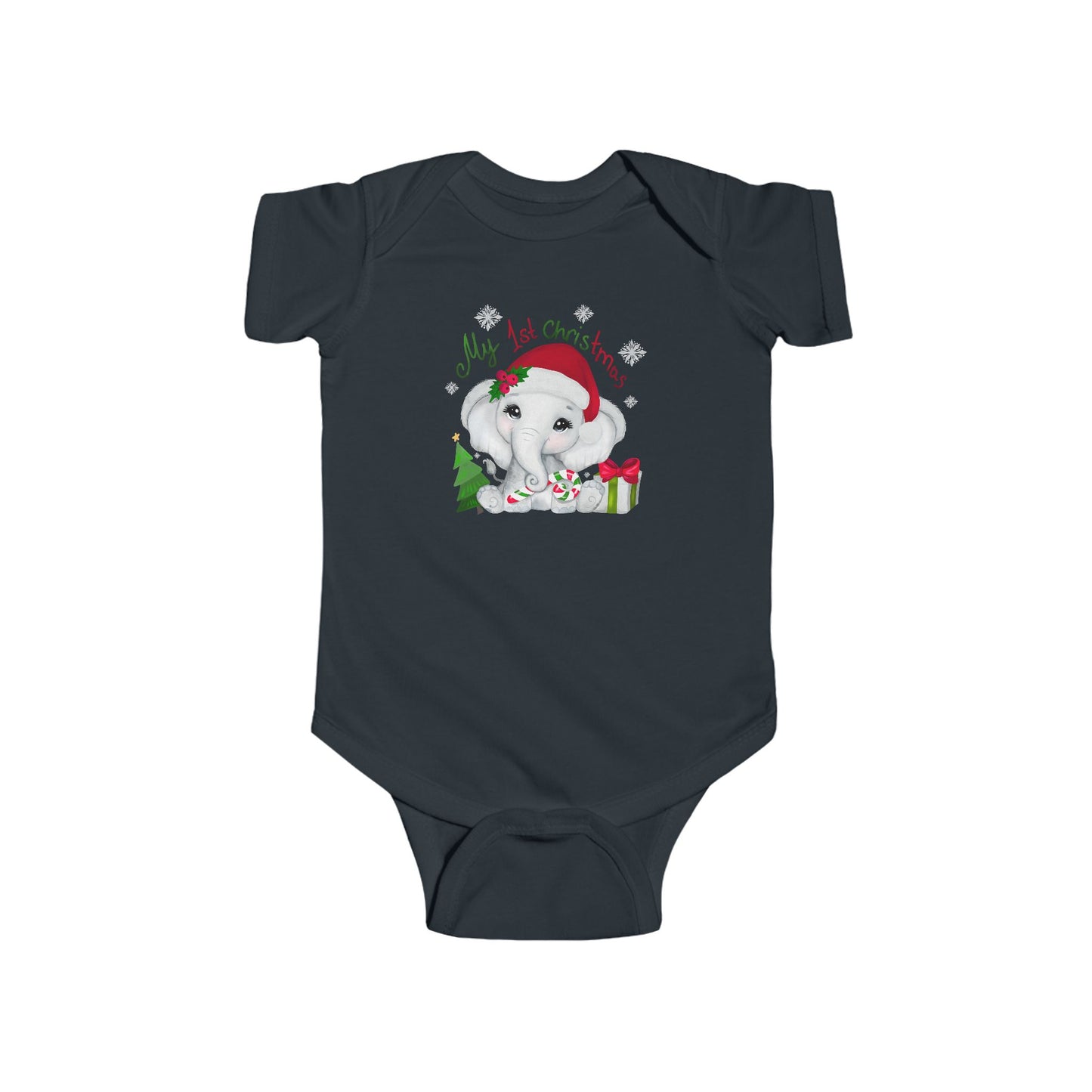 🎄🐘 My 1st Christmas Elephant Baby Onesie – Sweet Holiday Keepsake ✨🍼