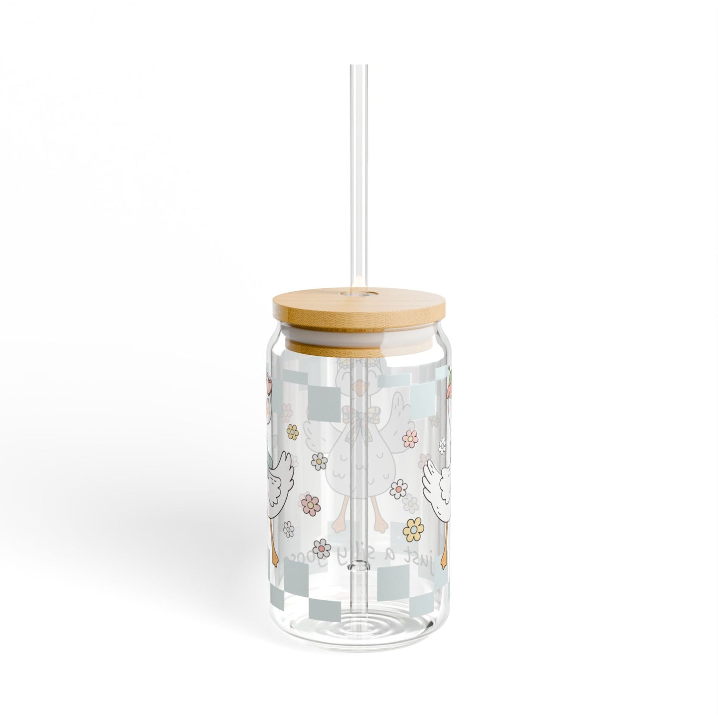 🪿🌼 Just a Silly Goose Sipper Glass – 16oz Whimsy & Fun for Every Sip 🎀💧