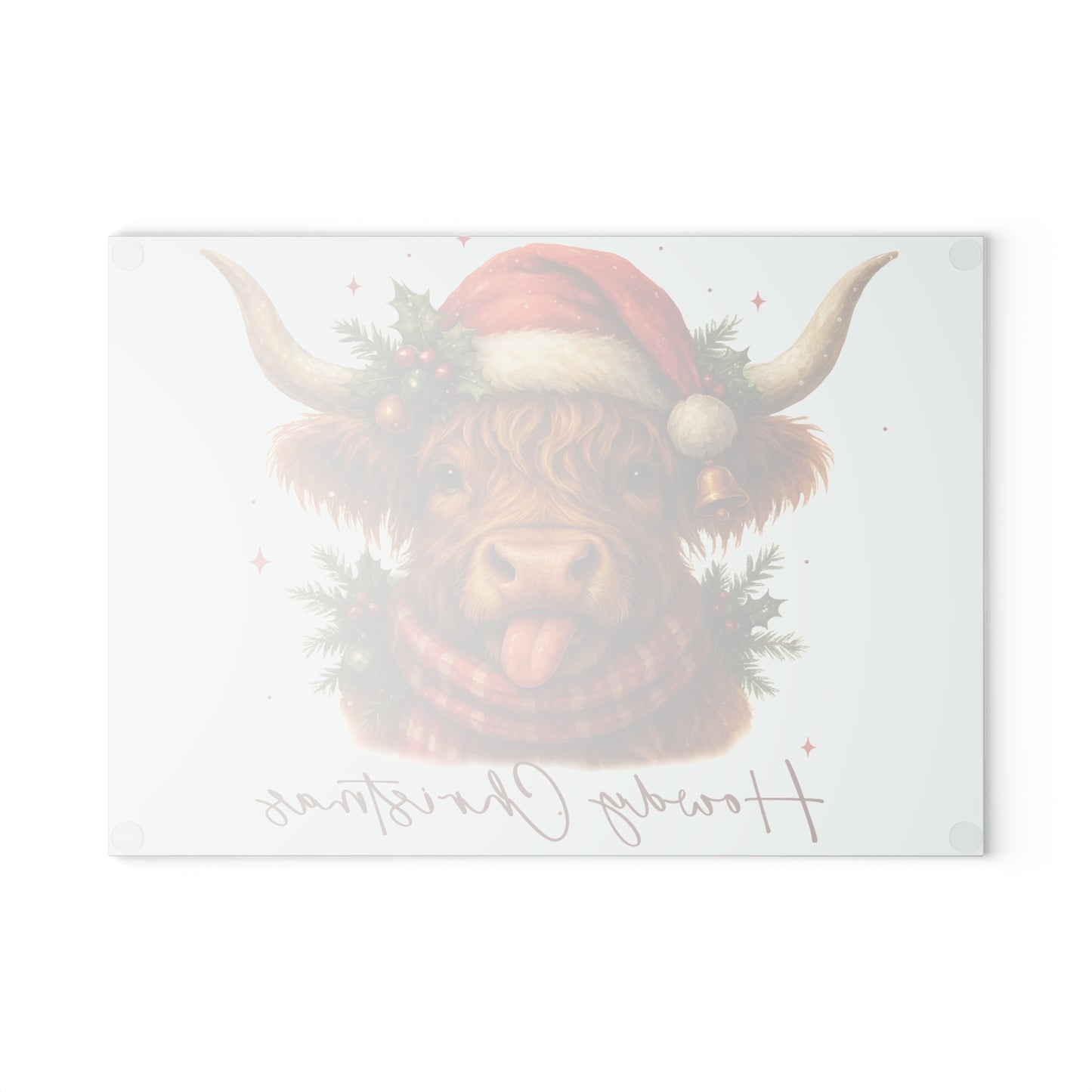 🎄 Howdy Christmas Highland Cow Cutting Board – Festive Country Charm for Your Holiday Kitchen