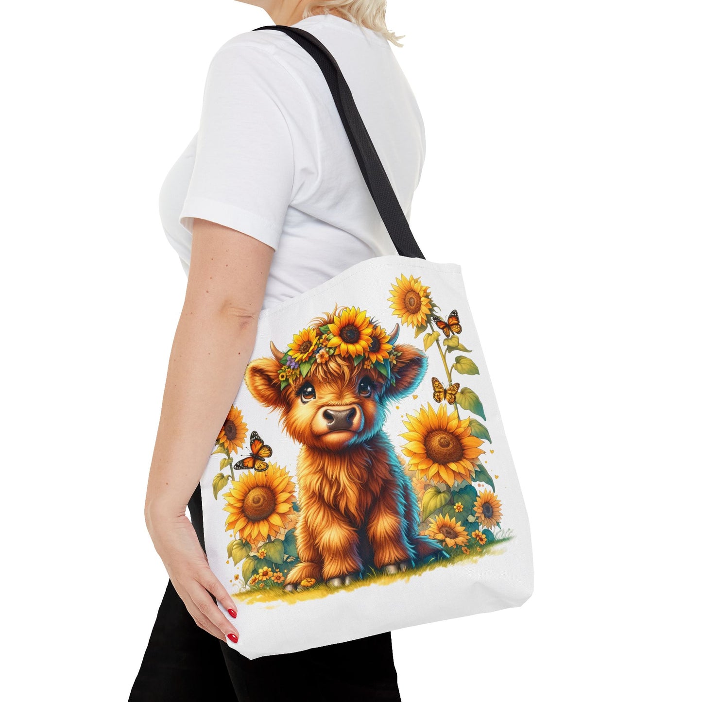 Bolsa de mano de vaca de las Tierras Altas: estética rústica de granja, bolsa de compras reutilizable con un toque rústico y chic, regalo inspirado en la naturaleza para amantes de los animales.