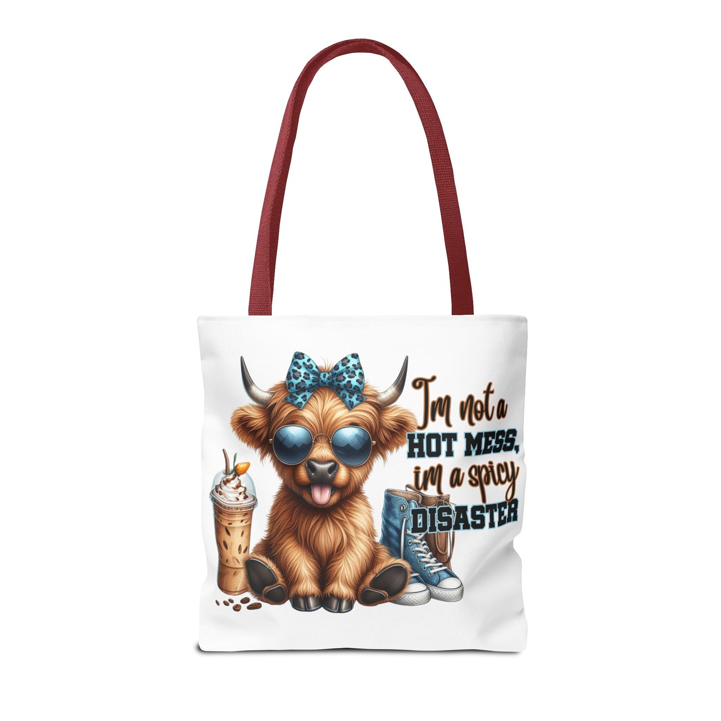 Bolsa de tela Highland Cow: «No soy un desastre picante, soy un desastre picante».