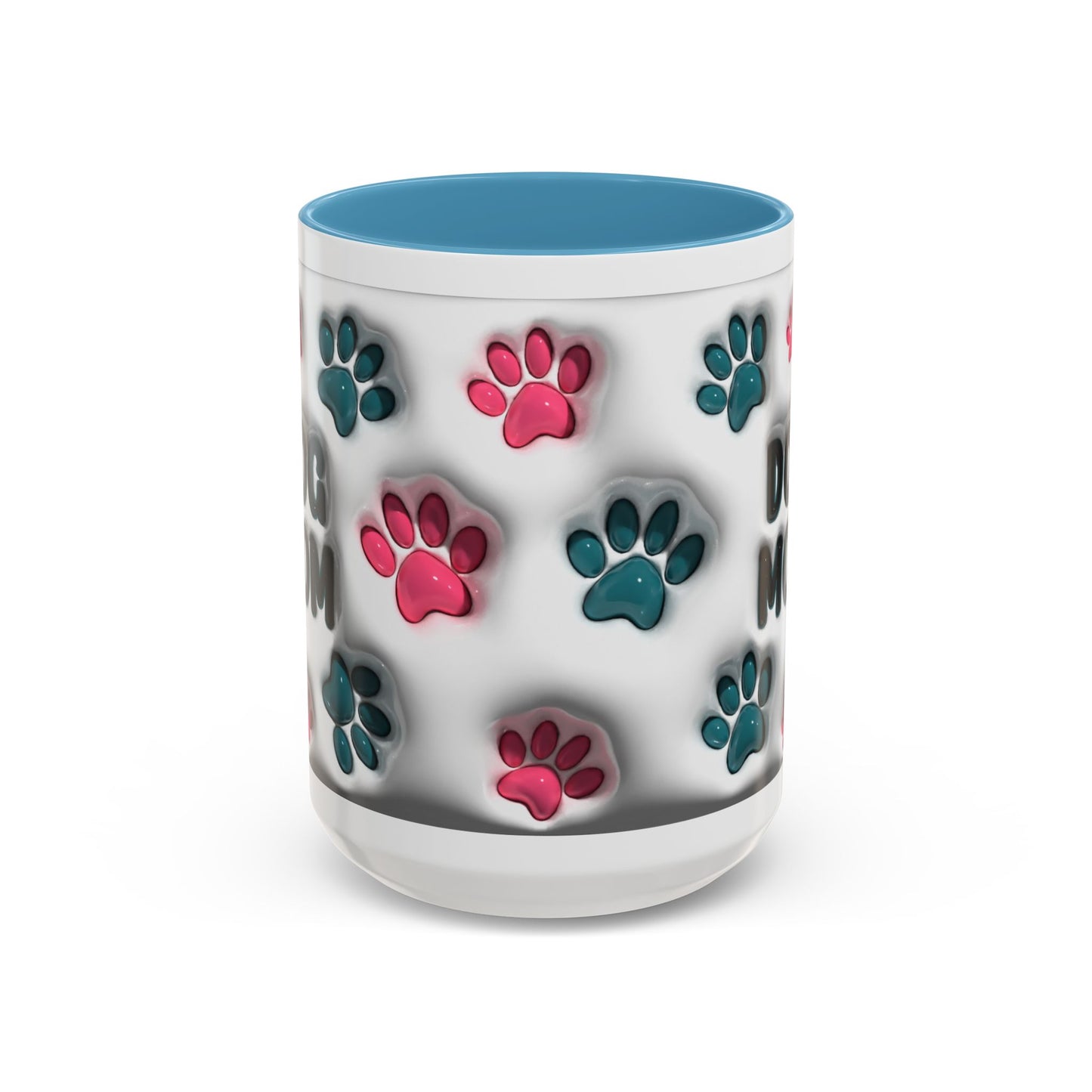 Dog Mom Accent Mug – Colorful Paw Print Cup for Proud Pet Parents