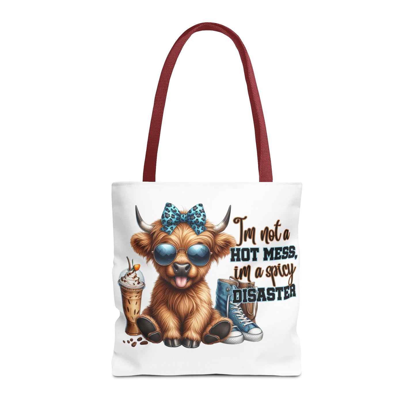 Bolsa de tela Highland Cow: «No soy un desastre picante, soy un desastre picante».