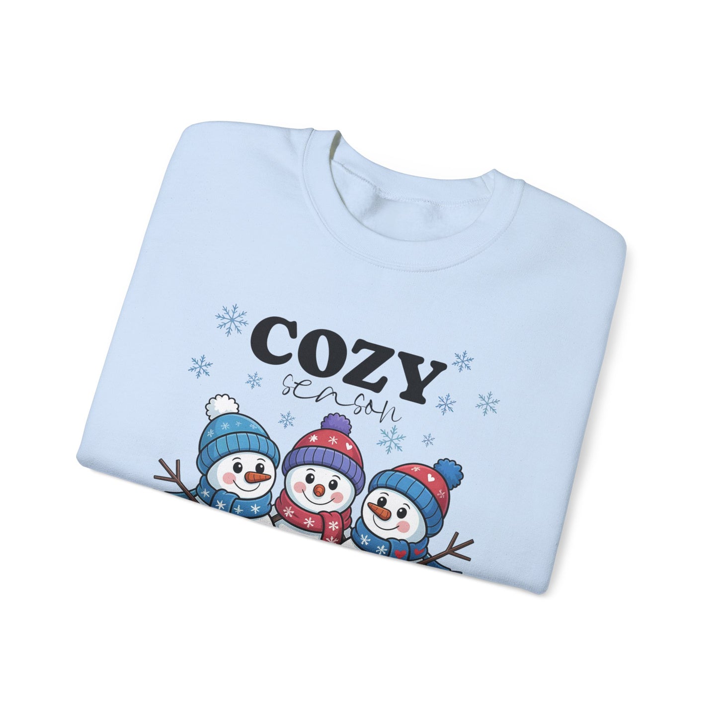☃️💙 Cozy Season Snowman Sweatshirt – Adorable Winter Crewneck for Women