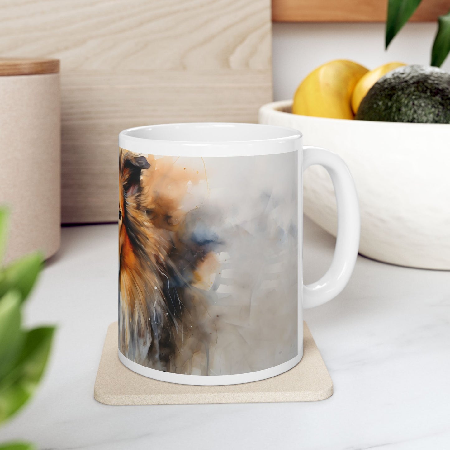 🐾 Watercolor Sheltie Mug – A Beautiful Portrait of Your Loyal Companion! 🌸