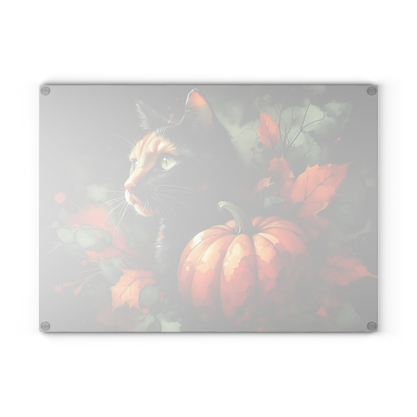 🖤🎃 Spooky Black Cat & Pumpkin Cutting Board – Elegant Halloween Charm 🎃🖤