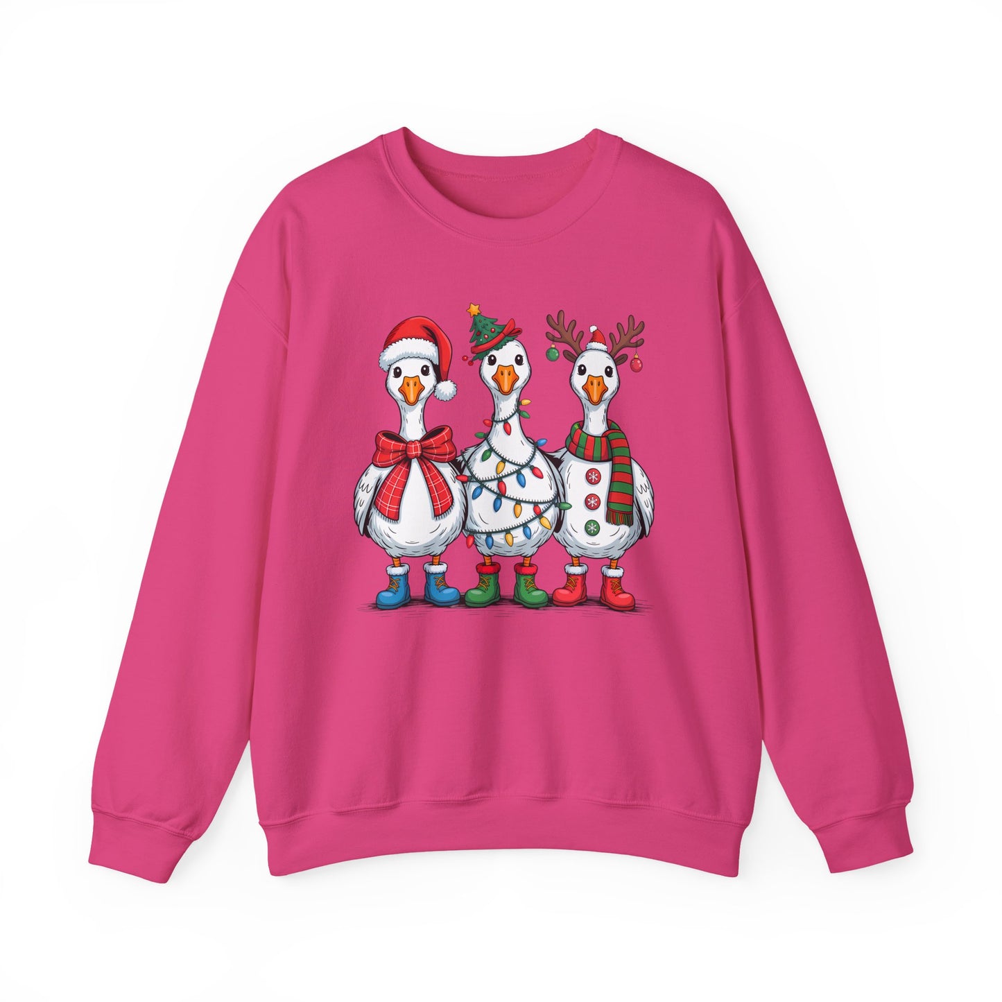 🪿🎄 Festive Goose Trio Sweatshirt – Whimsical Holiday Cheer in Cozy Style