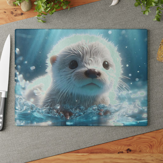 🌊 Baby Otter Splash Cutting Board – Adorable Ocean Charm for Your Kitchen