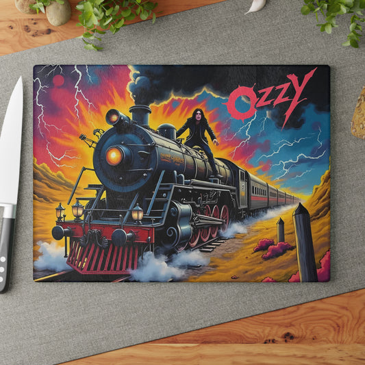 🚂⚡ Storm Train Inferno Cutting Board – Electrifying Energy Meets Bold Rebel Vibes 🔥🎸