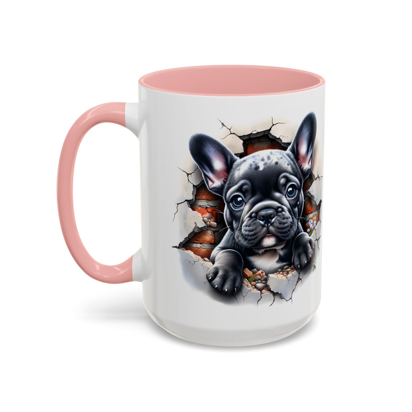 🐾🖤 Black French Bulldog Puppy Accent Mug – Cute Peek-Through Cup for Dog Lovers ☕✨