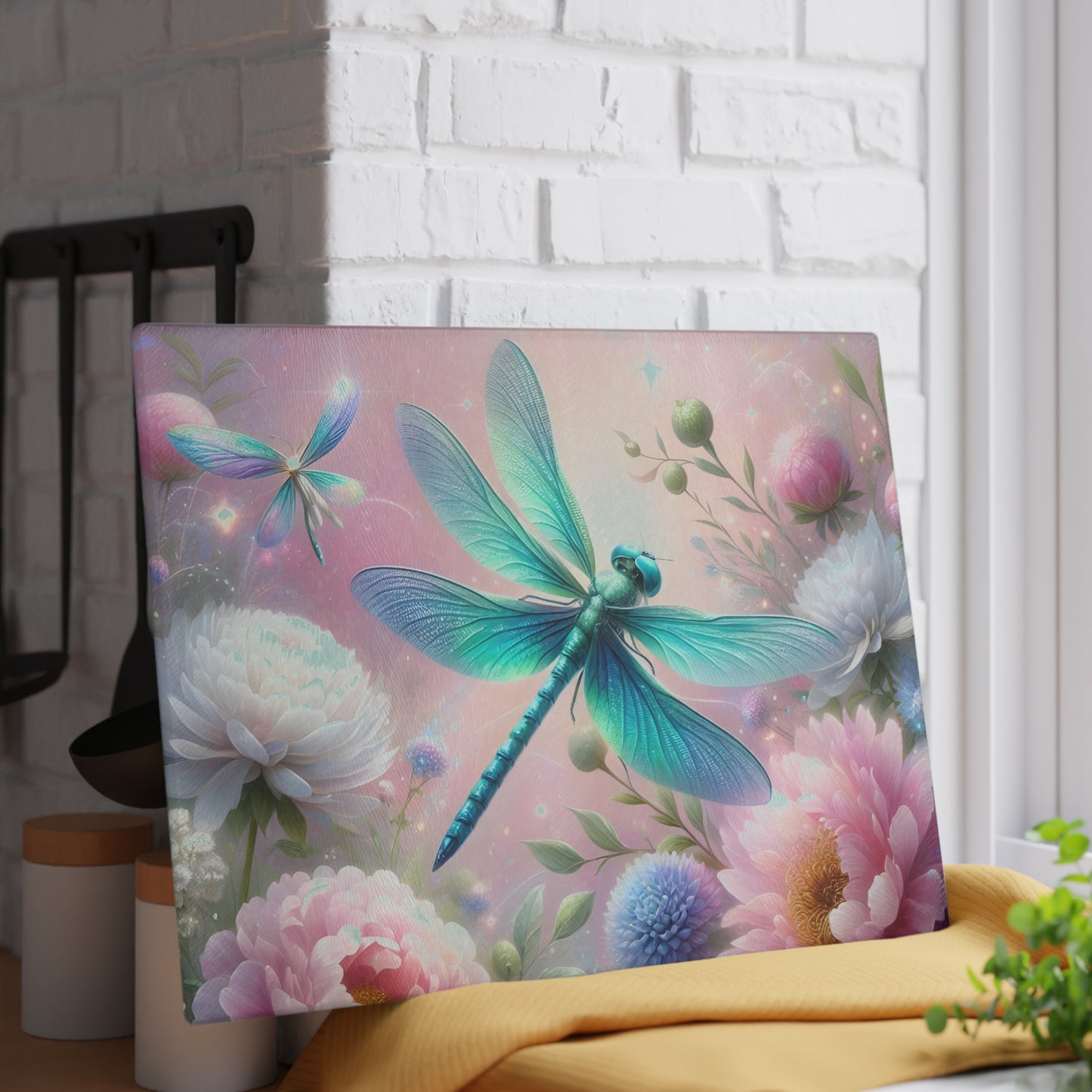 🦋 Dragonfly Garden Cutting Board – Whimsical Beauty for Your Kitchen 🌸