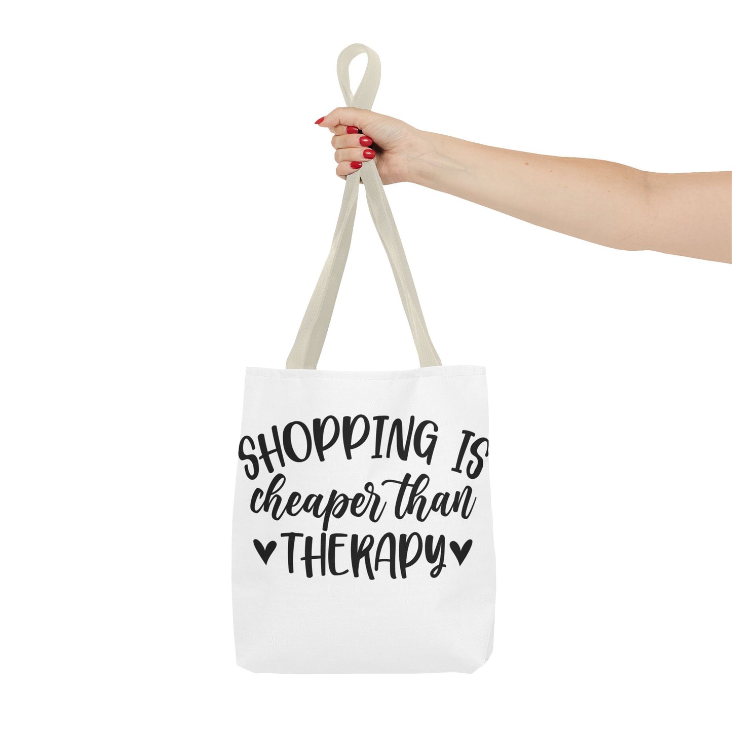 🛍️ Shopping Is Cheaper Than Therapy Tote Bag – Fun & Stylish Everyday Carry ❤️