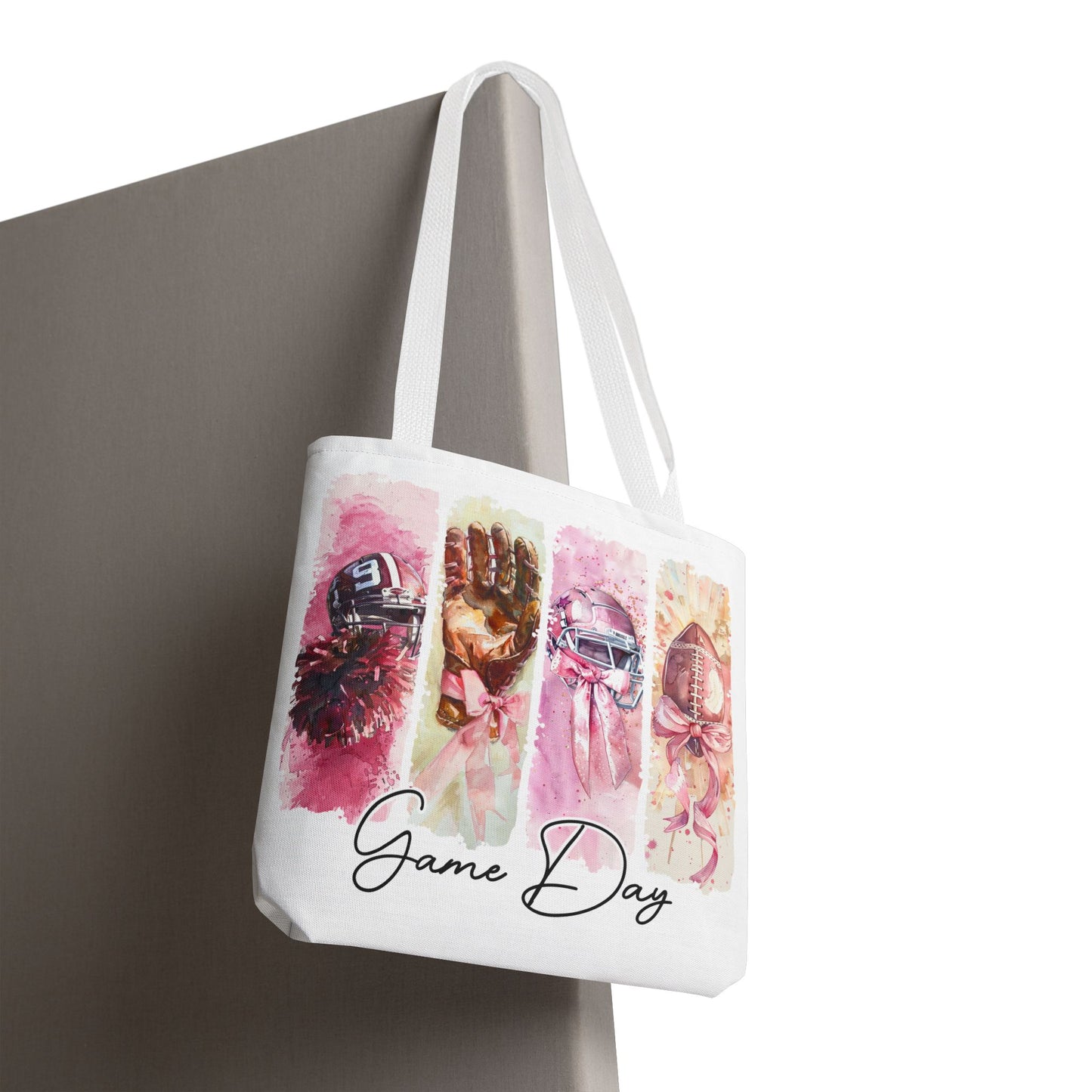 🏈 Game Day Pink Ribbon Tote Bag – Football & Pink Power 💖👜