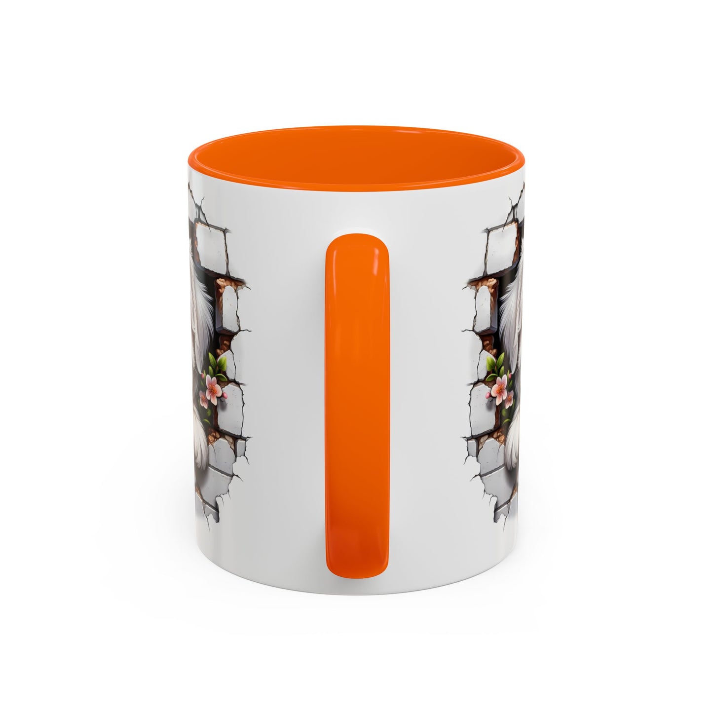 🎀🐶 Maltese Puppy Accent Mug – Cute Peek-Through Dog Design for Animal Lovers ☕💖