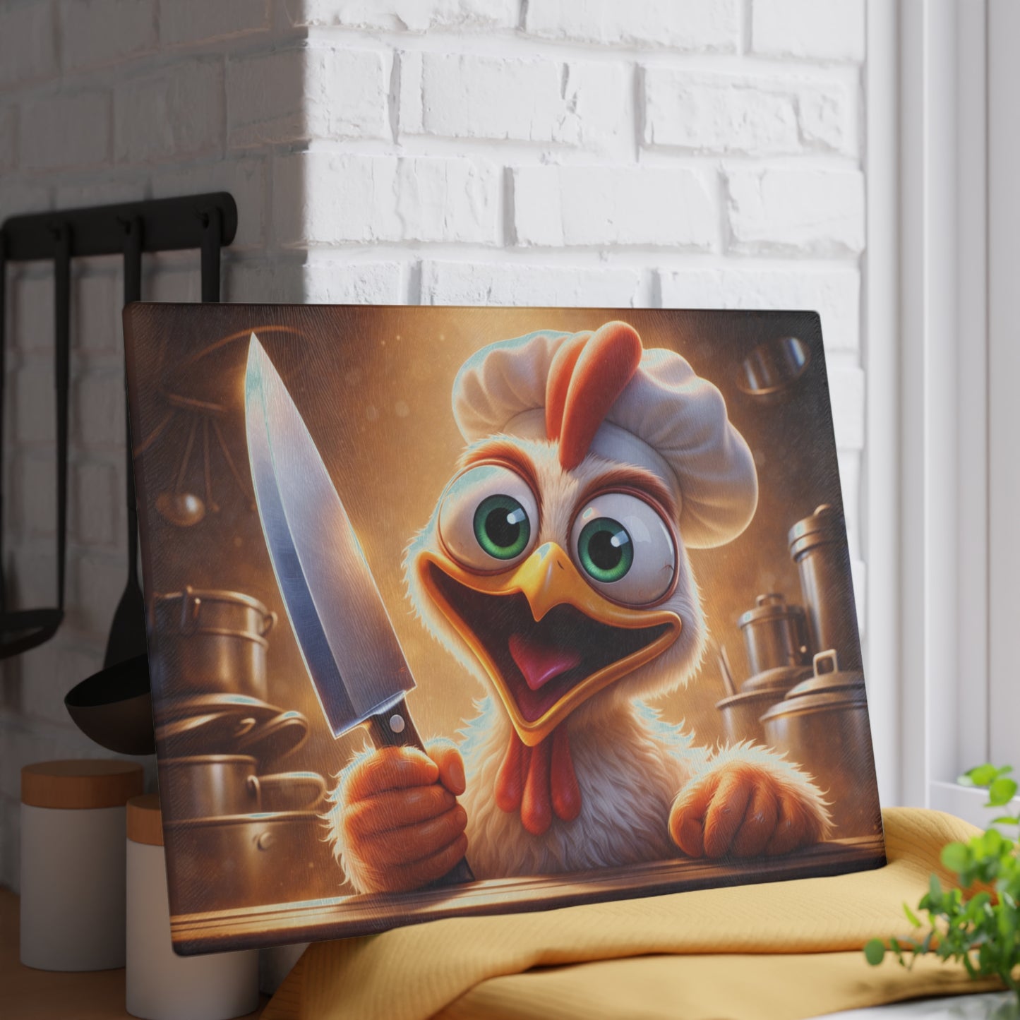 Crazy Chicken Chef Cutting Board – Whisking Up Chaos in the Kitchen!