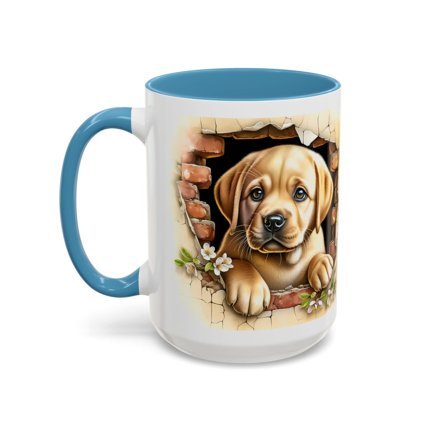 🐶☕ Labrador Puppy Peek Accent Mug – Sweet Yellow Lab Lover Gift ✨💛