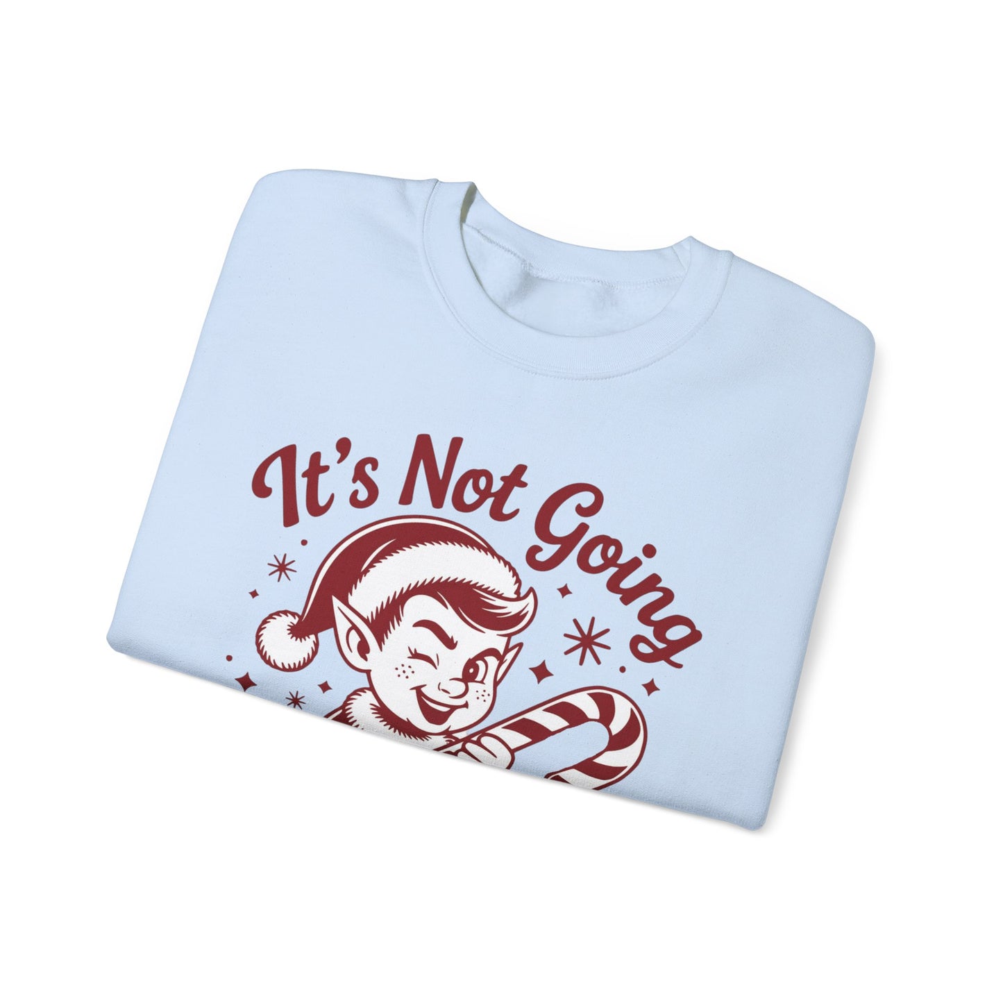 🍭😅 “It’s Not Going To Lick Itself” Men’s Funny Elf Sweatshirt – Bold Candy Cane Humor Crewneck