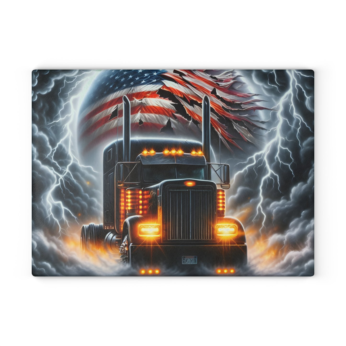 🚛⚡ American Trucker Storm Cutting Board – Power and Pride for Your Kitchen 🇺🇸