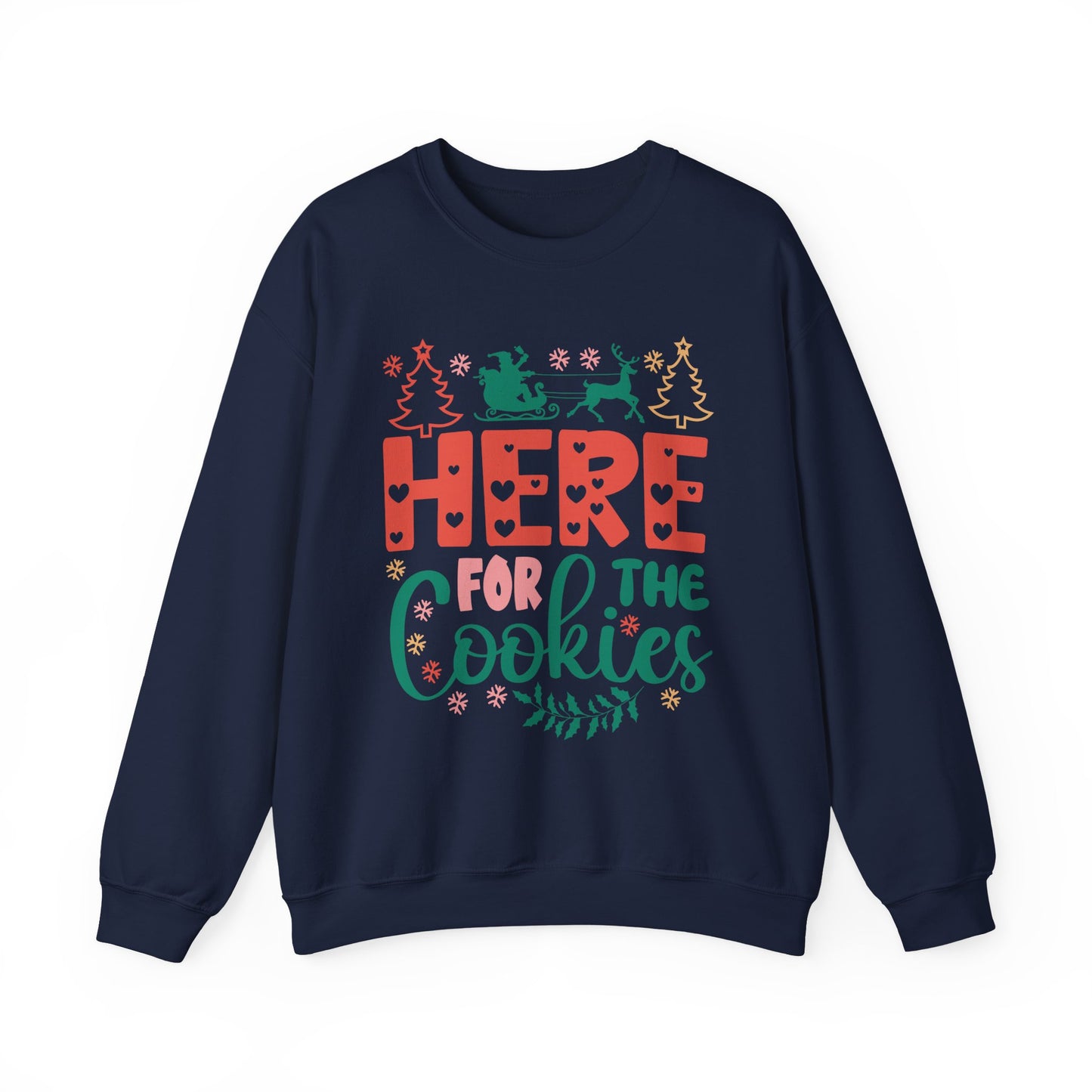 🎄🍪 Here For The Cookies Crewneck – Cute Holiday Baking Vibes