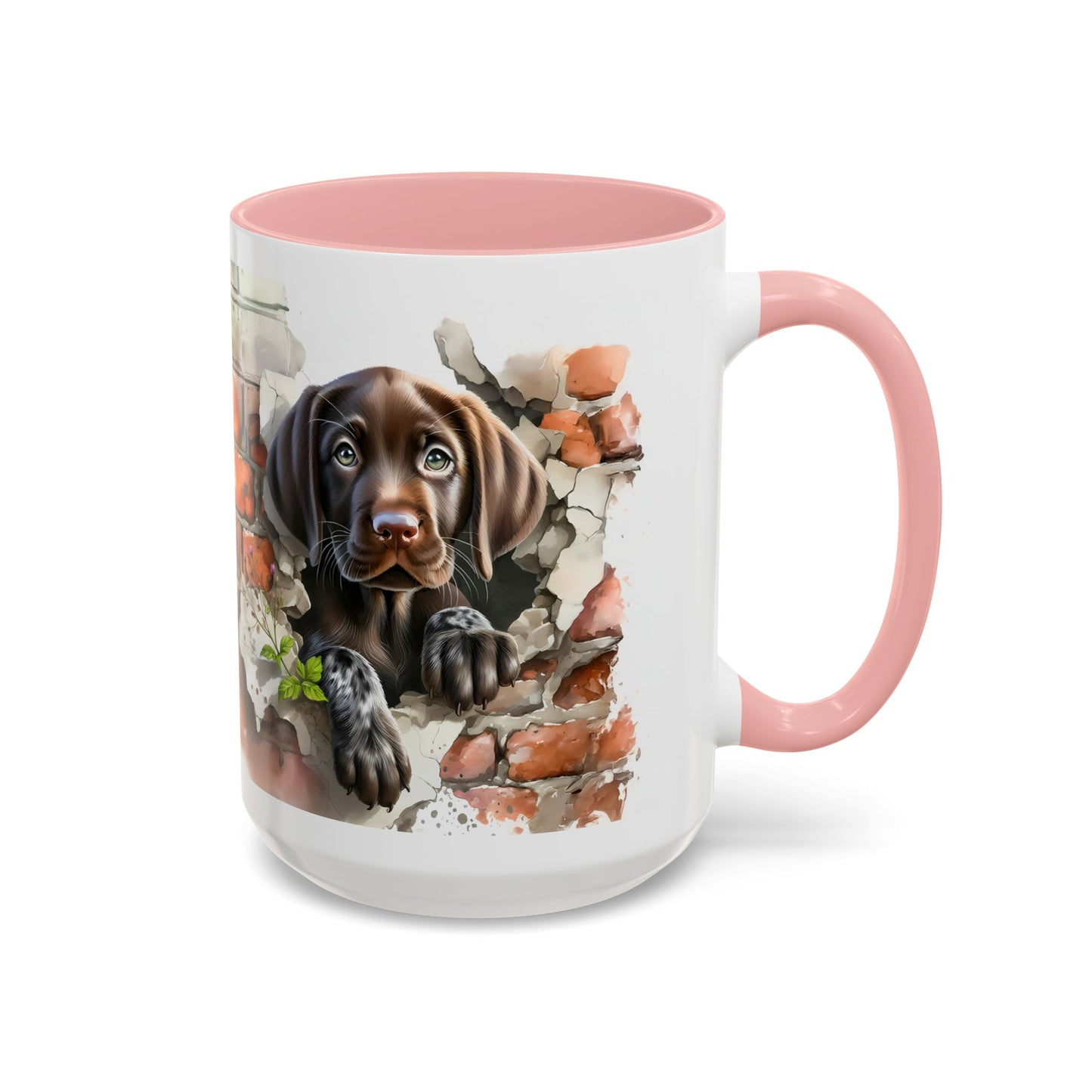 🐶🍫 Chocolate Lab Puppy Accent Mug – Sweet Brown Pup Coffee Cup ☕💛