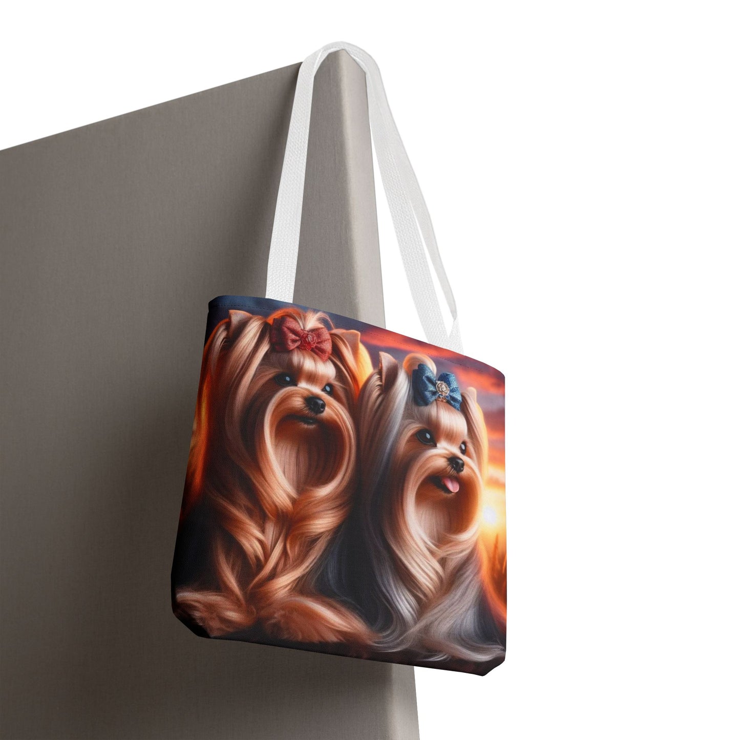 Bolsa de tela Yorkshire Terrier: un bonito regalo para amantes de los perros, bolsa de compras reutilizable, accesorio para amantes de las mascotas, elegante bolso de mano para uso diario.