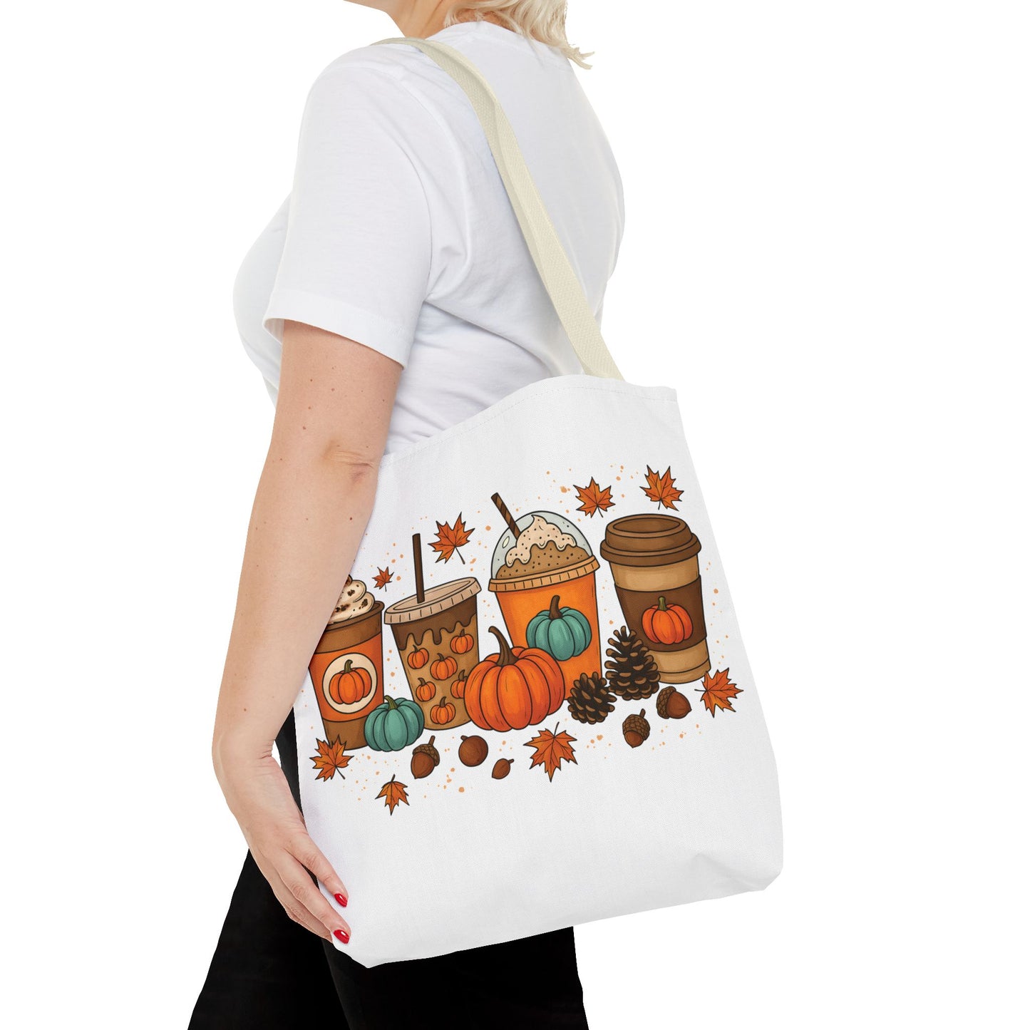 🎃 Pumpkin Spice Vibes Tote Bag – Sippin’ Cozy Fall in Style ☕🍂