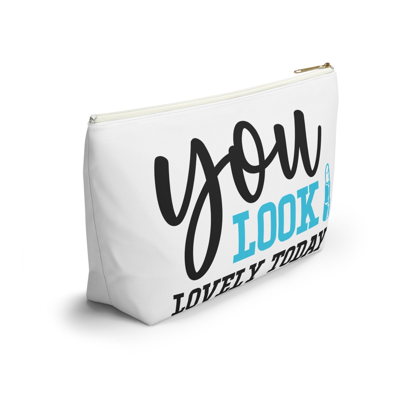 Accessory Pouch – "You Look Lovely Today" Blue Makeup Bag