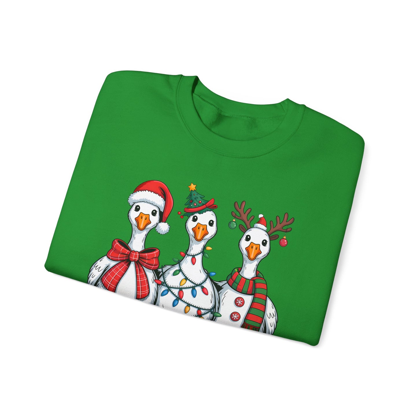 🪿🎄 Festive Goose Trio Sweatshirt – Whimsical Holiday Cheer in Cozy Style