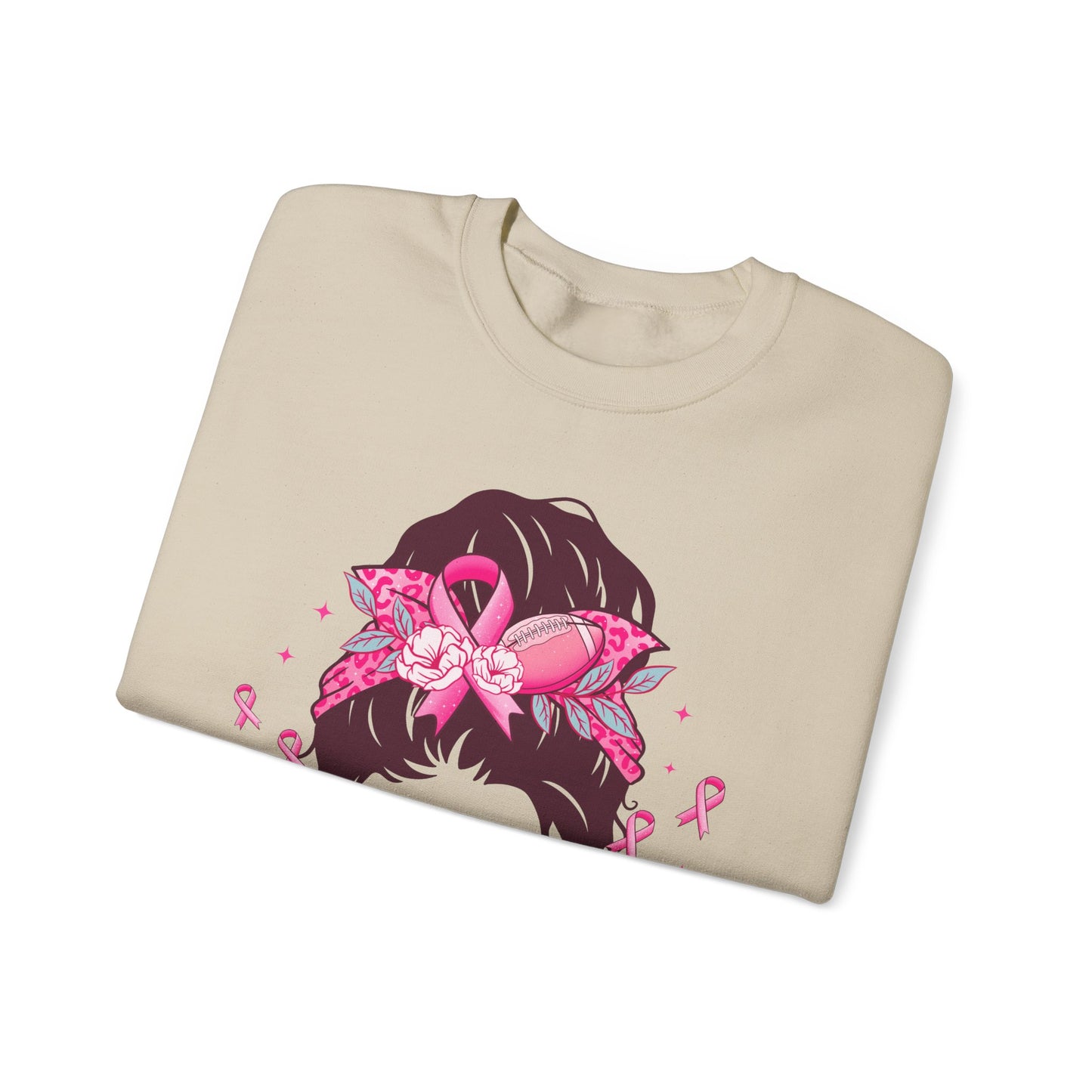 💪🎀 Stronger Than Cancer Sweatshirt – Bold Leopard Print Breast Cancer Awareness Crewneck