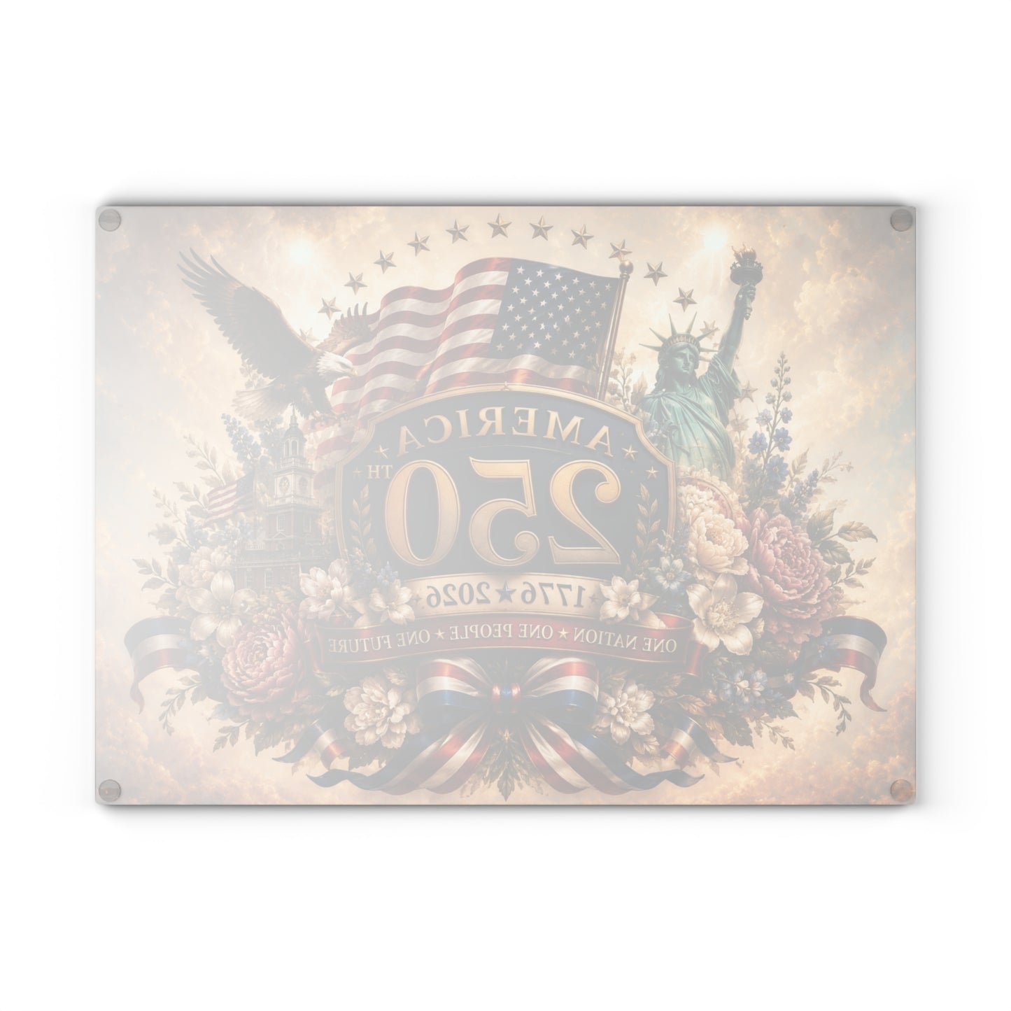 America 250th Anniversary Tempered Glass Cutting Board