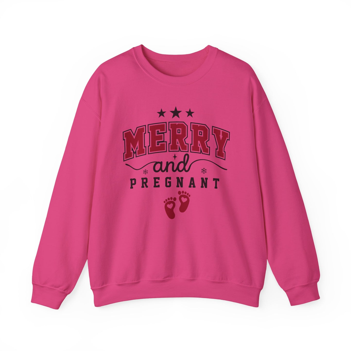 🎄👣 Merry Little Kicking Feet Christmas Maternity Sweatshirt – Cute Holiday Pregnancy Crewneck