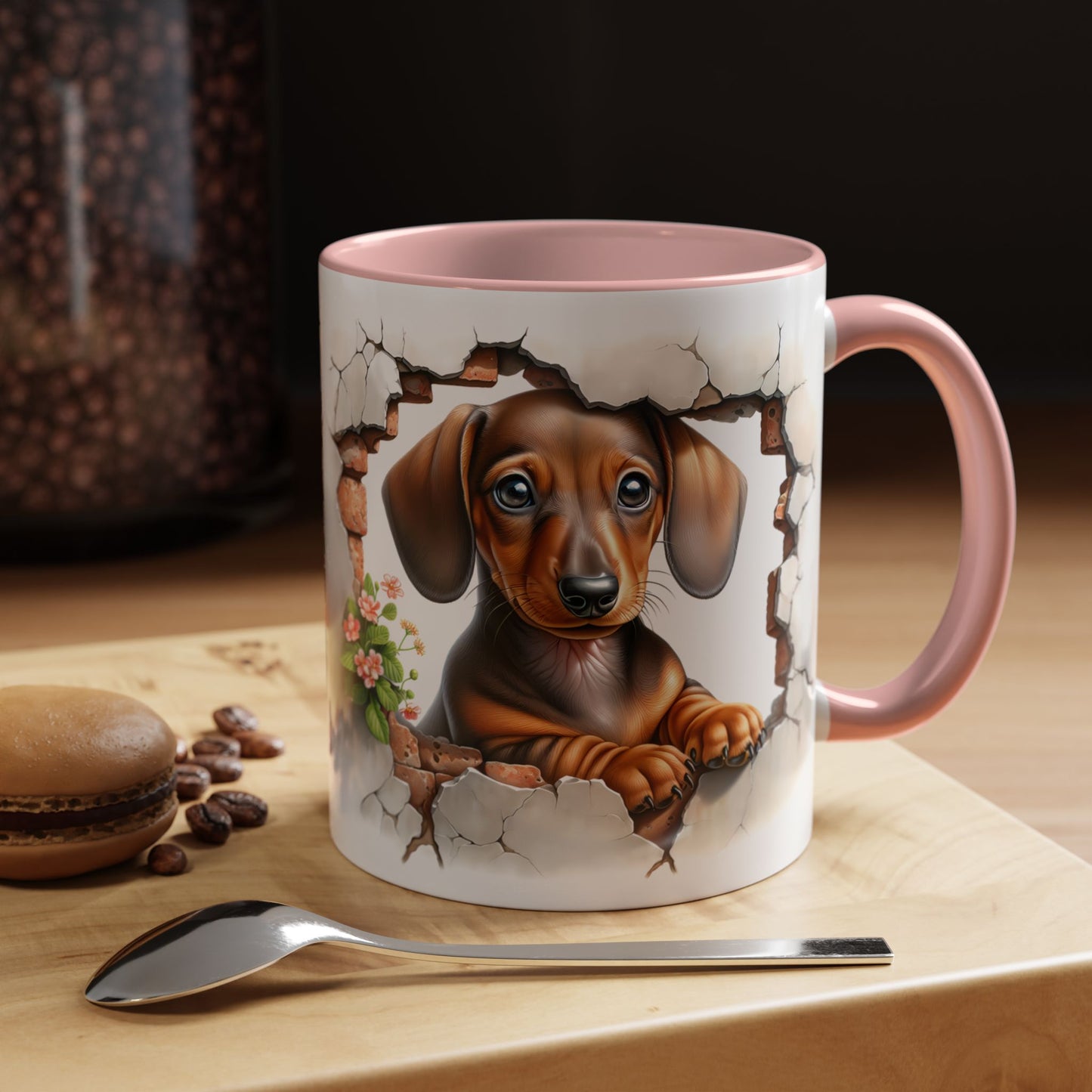 🐾🌭 Dachshund Puppy Accent Mug – Adorable Doxie Coffee Cup ☕❤️