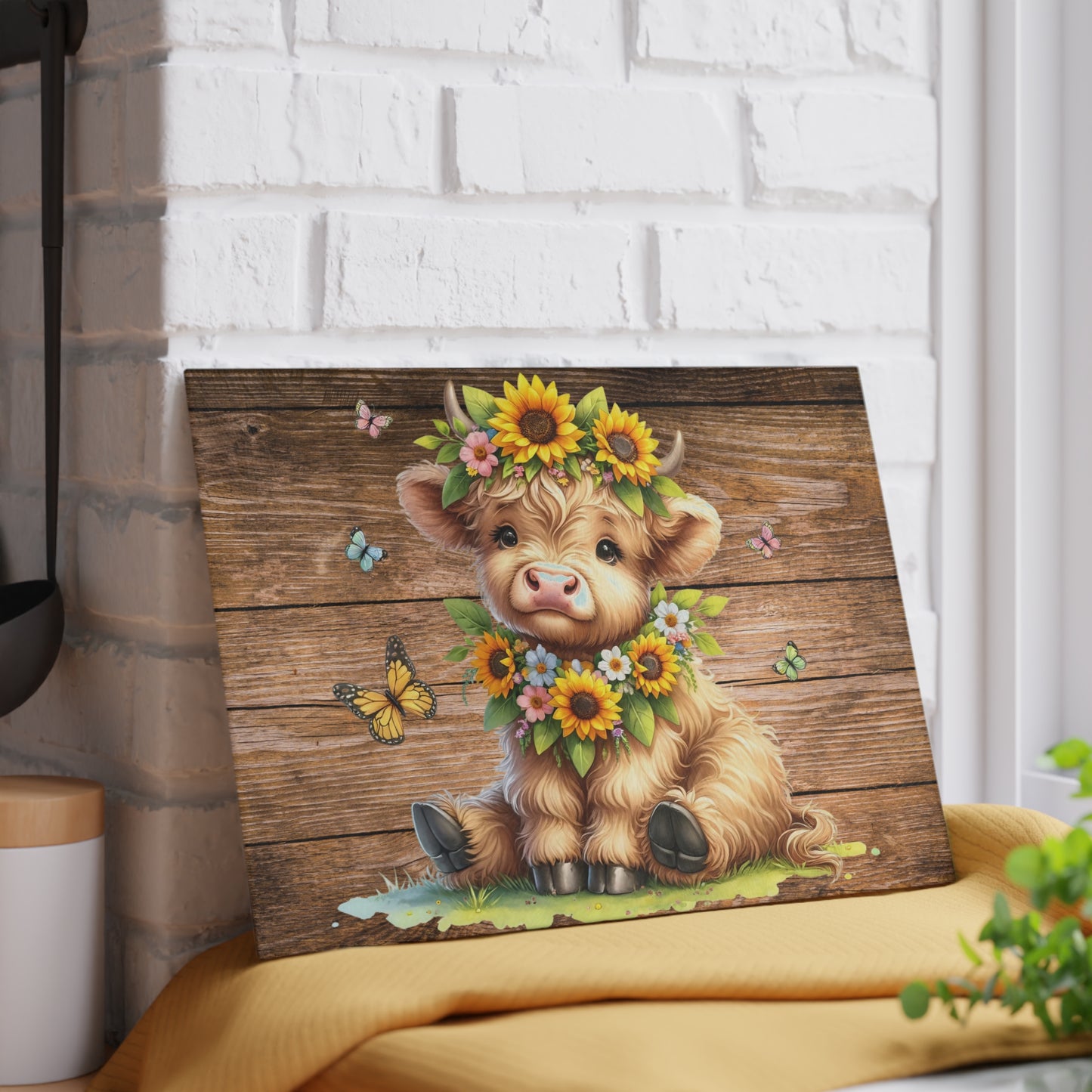 Cow Cutting Board, Highland Cow Glass Cutting Board, Cow Kitchen Decor, Chopping Board New Home Gift, Charcuterie Board, Highland Cow Gifts