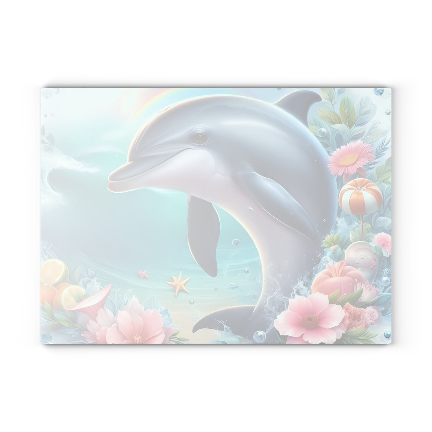 Dolphin Cutting Board, Vibrant Dolphin Scene Tempered Glass, Gift for Chef, Dolphin, Gifts for her, Wedding Housewarming Gift