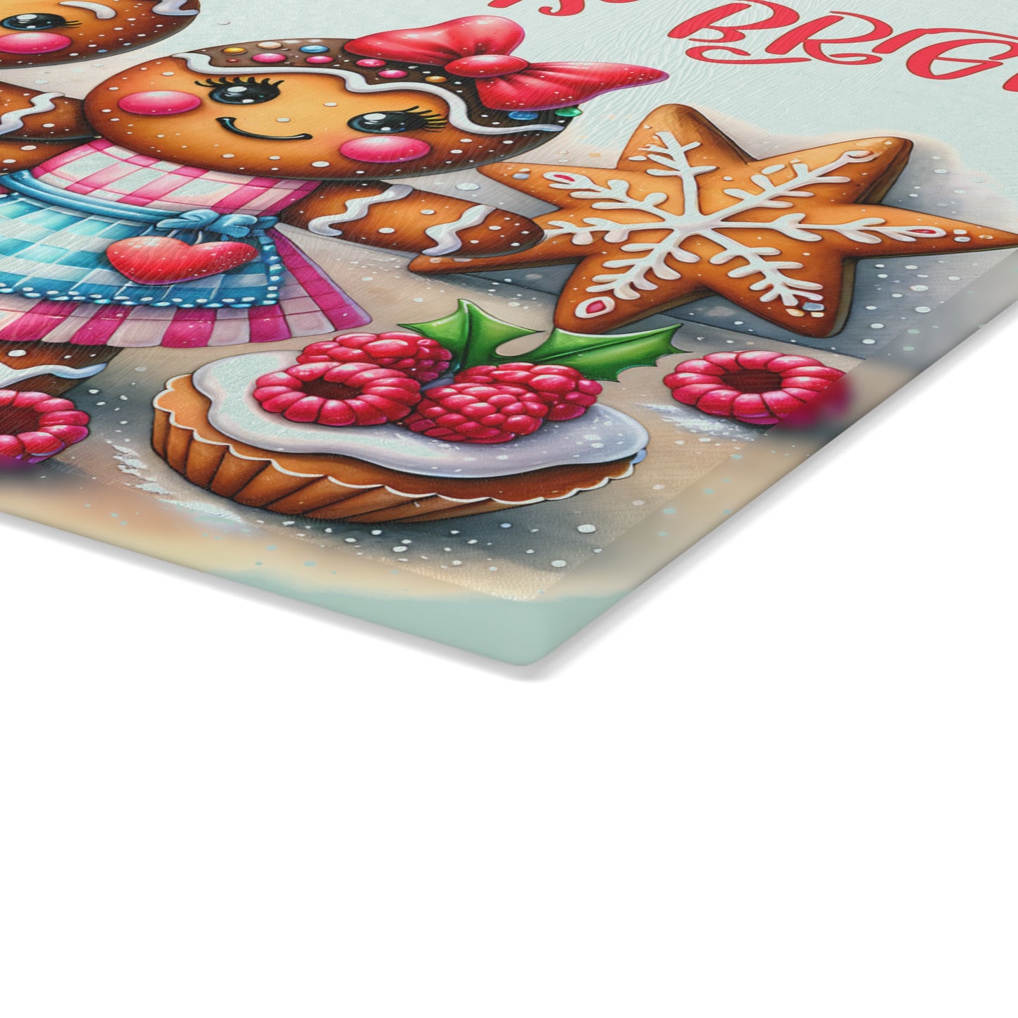 🍪✨ Baking Spirits Bright Gingerbread Couple Cutting Board ✨🍪