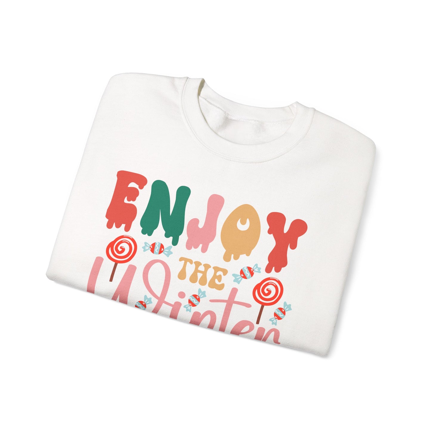 ❄️☕ Enjoy the Winter Sweatshirt – Cozy Snowflake & Cocoa Season Vibes 🧣✨