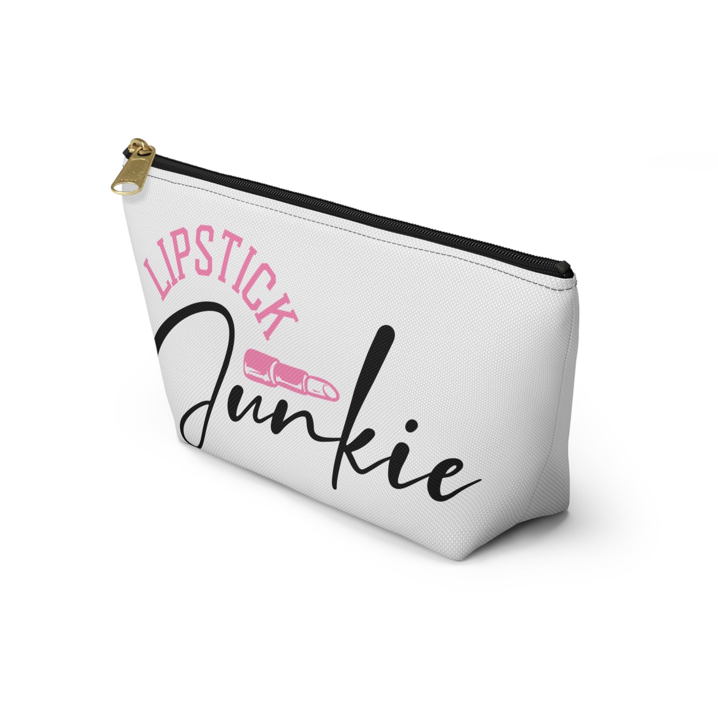 Accessory Pouch – "Lipstick Junkie" Pink Makeup Bag