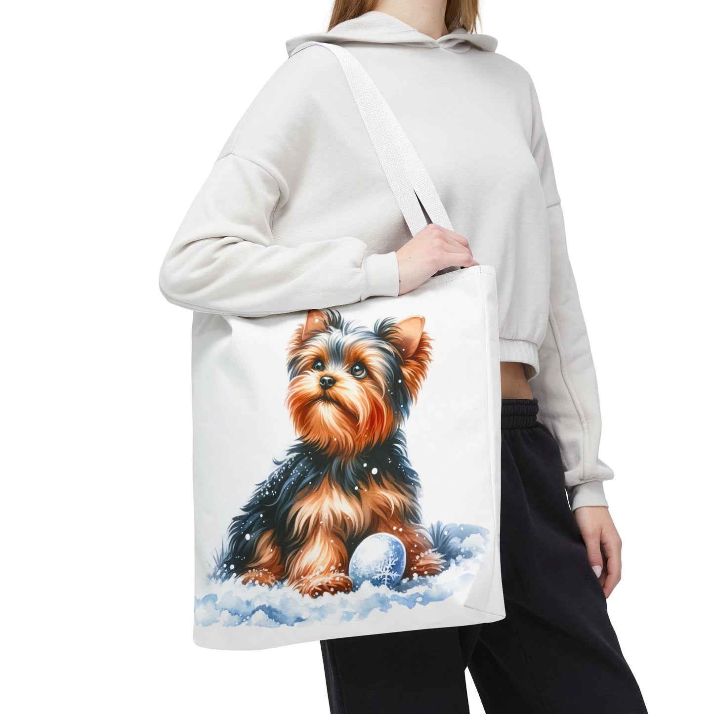 ❄️ Yorkie in Snow Tote Bag – Winter Cuteness with a Side of Sass 🐾👜
