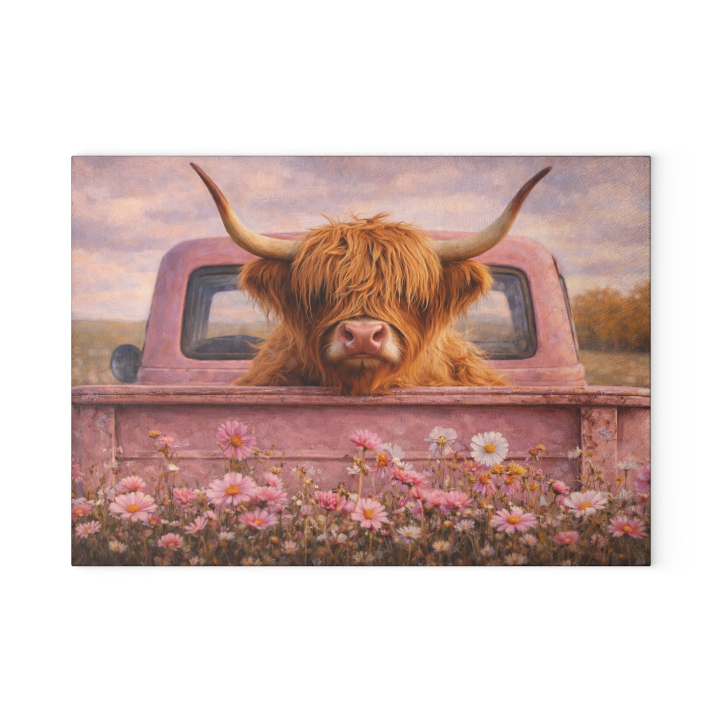 Country Roads Tractor Glass Cutting Board – Rustic Farmhouse Charm for Your Kitchen