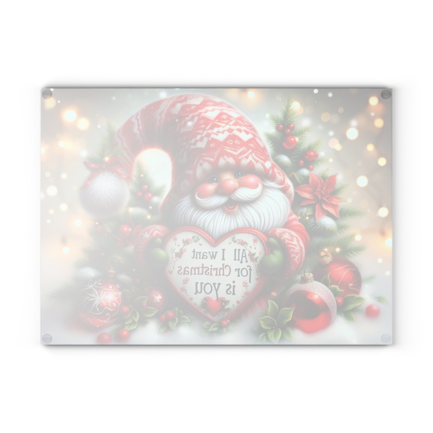 🎄❤️ All I Want for Christmas Is You Gnome Cutting Board – Holiday Love Edition ❤️🎅