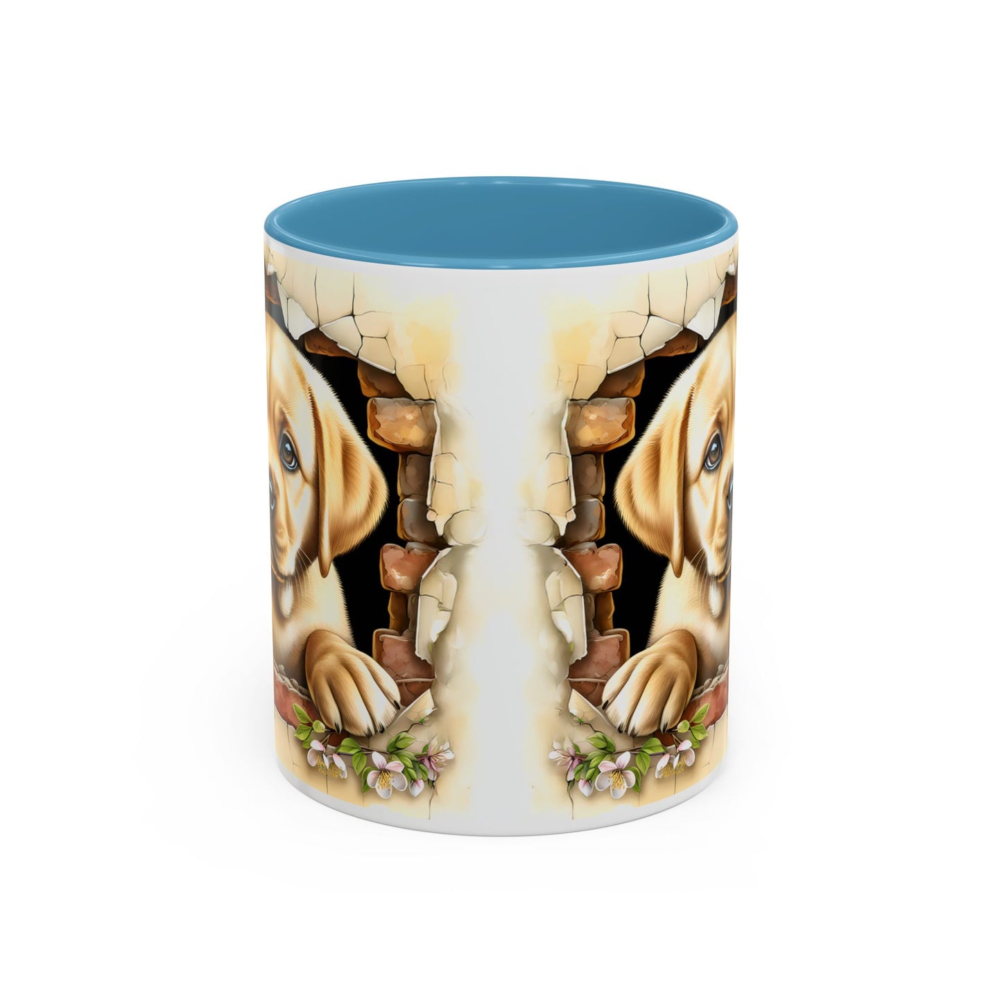 🐶☕ Labrador Puppy Peek Accent Mug – Sweet Yellow Lab Lover Gift ✨💛