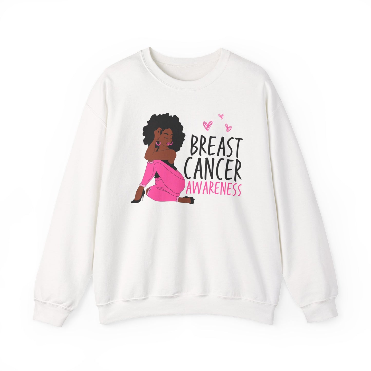 💕✨ Pink Awareness Woman Sweatshirt – Elegant Breast Cancer Support Crewneck