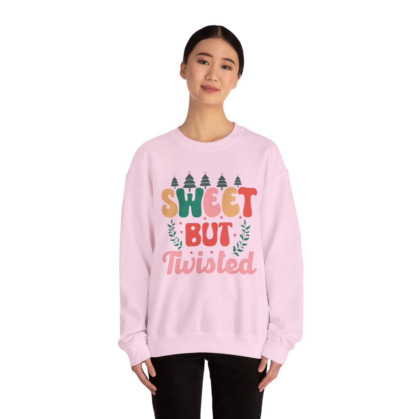 🎀✨ Sweet But Twisted Sweatshirt – Retro Pastel Christmas Vibes for the Season 🌲💖