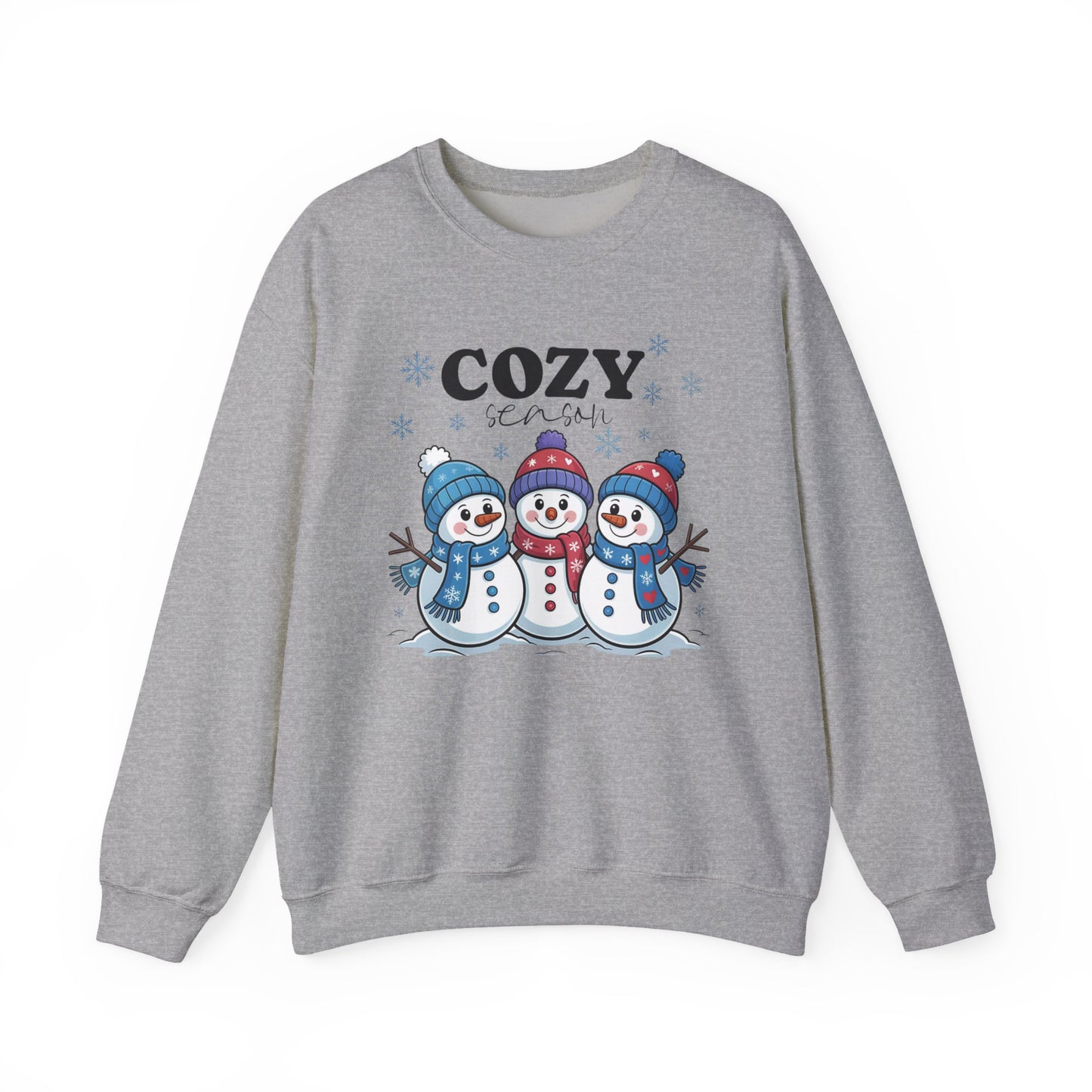 ☃️💙 Cozy Season Snowman Sweatshirt – Adorable Winter Crewneck for Women