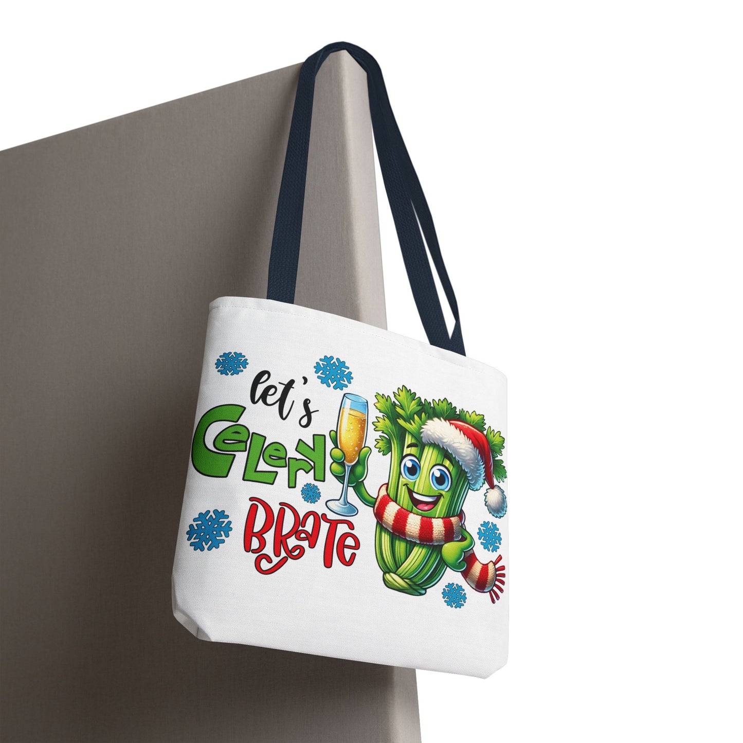 🥂 Let’s Celery-brate Christmas Tote Bag – Fun, Festive & Eco-Friendly 🎄