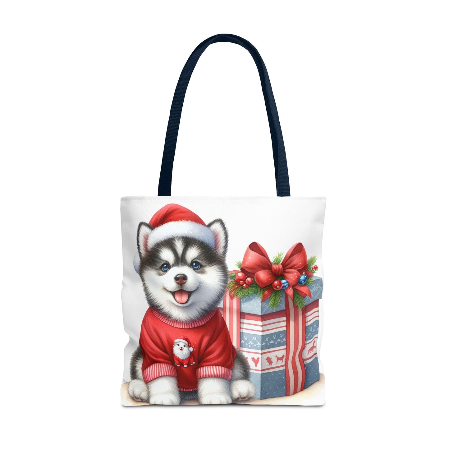 🎁 Christmas Husky Tote Bag – Festive Pup & Holiday Cheer in Every Carry 🎄