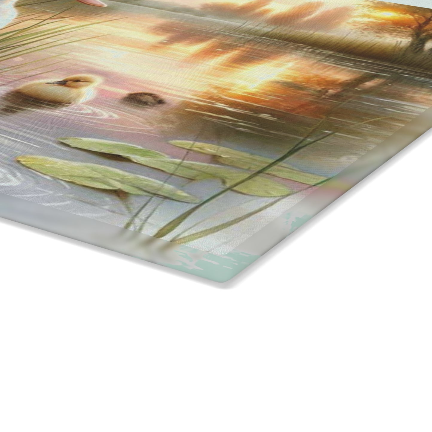 🦆🌸 Duck Family at Sunset Cutting Board – Serene Beauty for Your Kitchen 🌅✨