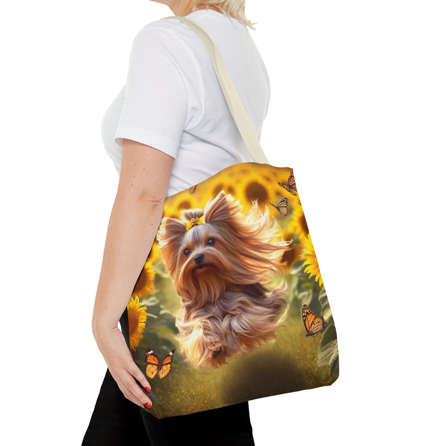 Adorable bolso de mano Yorkie: ¡perfecto para los amantes de los perros en movimiento!