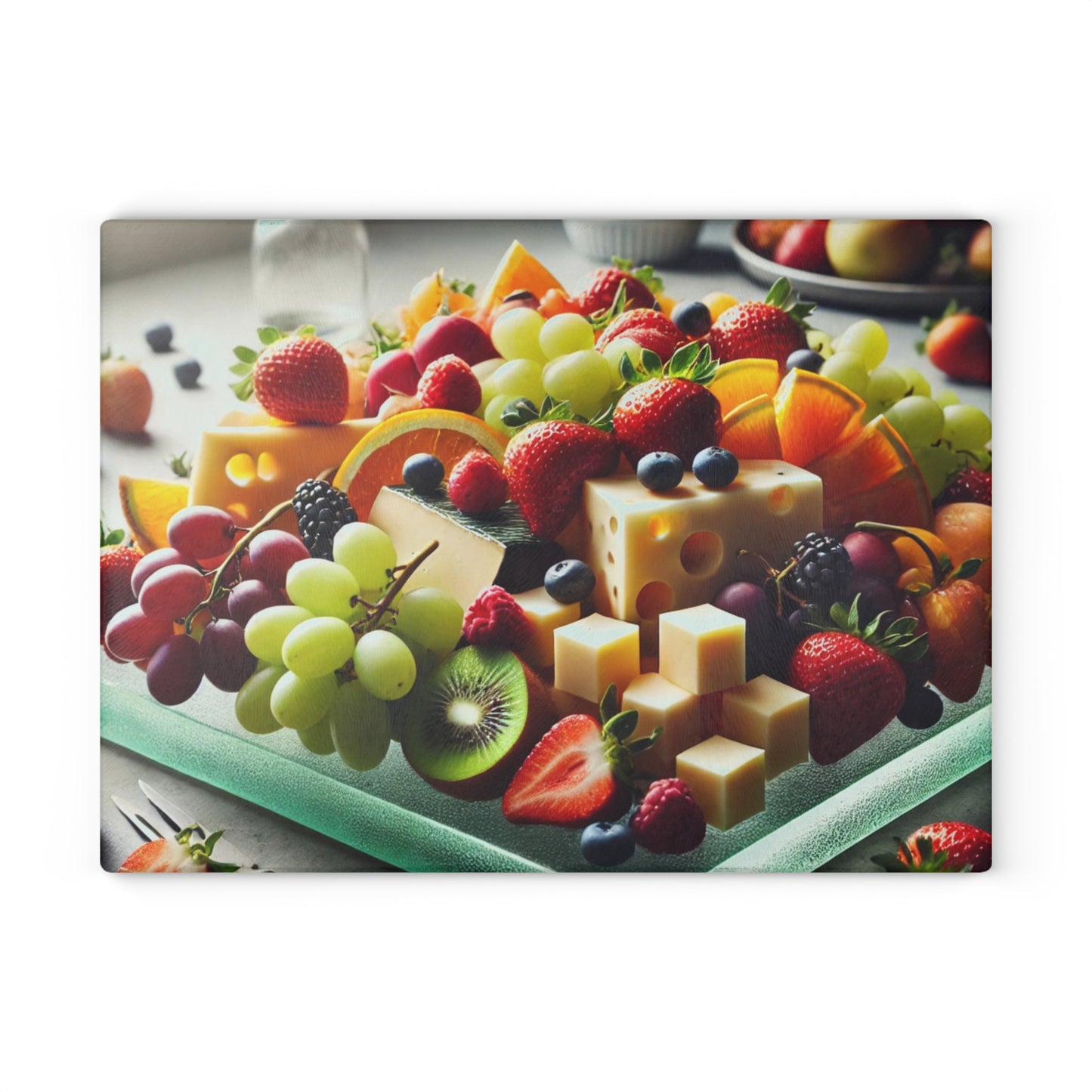 Exhibición de frutas y quesos, tabla de quesos, tabla de frutas, tabla de charcutería, bandeja de frutas, ideas para tablas de quesos, decoración de cocina, bandeja para servir