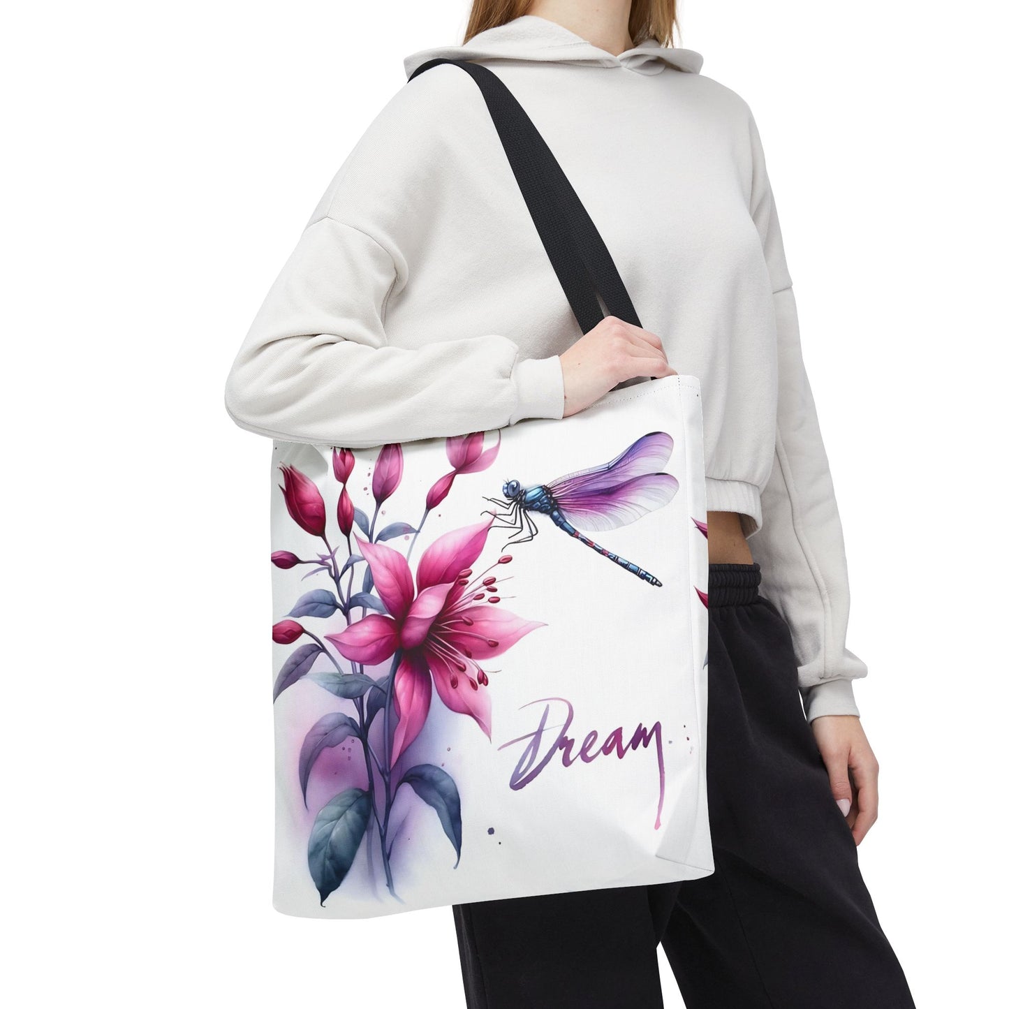 Bolso tote floral "Dream" con detalle de libélula: un bolso de mano inspirador y elegante